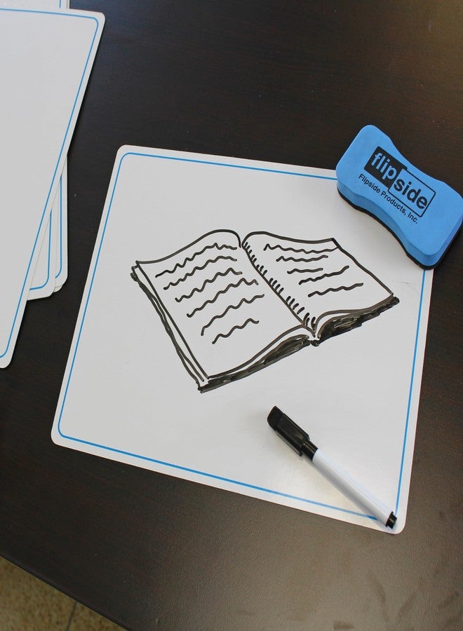 Flipside Products 9" x 12" Two-Sided Plain Dry Erase Learning Mat, Flexible, Education Learning, Blank, Economical - 24 Pack - Image 2