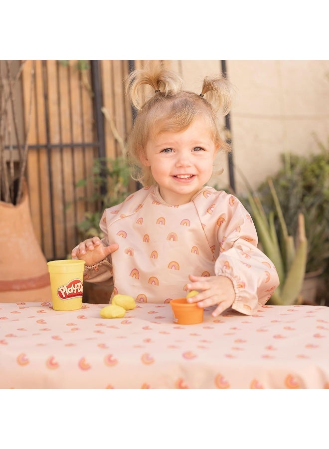 Tiny Twinkle حصائر سبلات المضادة للفوضى من Tiny Twinkle تحت الكراسي العالية أو لتغطية مشاريع الفن للأطفال والرضع - مقاومة للماء، قابلة للغسل، حصائر سبلات للأرضيات أو الطاولات 51" × 51" (قوس قزح بوهو) - Image 5