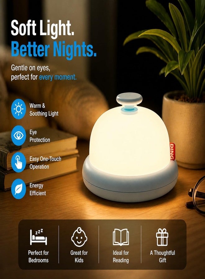 One94Store Push Button Bell Shape Toy with Soft Glow, Minimalist Kids Room Toy, Bedside Decor, Cute Button Toy for Bedroom, Nursery & Gifting - Image 4