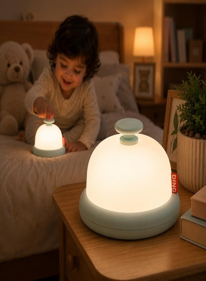 One94Store Push Button Bell Shape Toy with Soft Glow, Minimalist Kids Room Toy, Bedside Decor, Cute Button Toy for Bedroom, Nursery & Gifting - Image 1