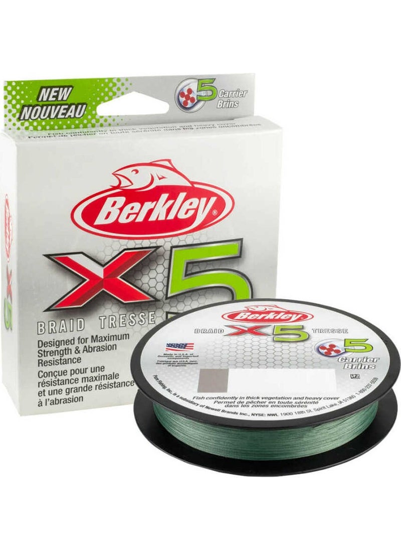 Berkley - X5 Rope Fishing Line Low-Vis GREEN-0.25MM - 150MT - 18.1kg - Image 1