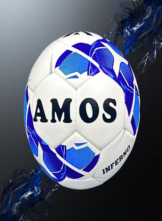 آموس كرة قدم AMOS Inferno Classic الأصلية، مقاس 5، للتدريب والمباريات الاحترافية، مصنوعة من البولي يوريثان عالي الجودة، مخيطة يدويًا، مناسبة للعشب الطبيعي والصناعي، مثالية للأعمار من 13 عامًا فما فوق، مطابقة لمعايير الفيفا. - Image 1