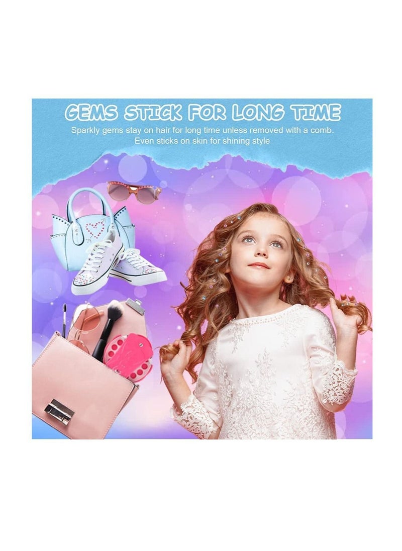 Generic - Hair Gem Stamper: Quick Hair Gem Applicator with 180 Glitter Gems Kit for Girls Teens 6+ Ages. Add Bling to Your Hair in Seconds with a Hair-Safe Styling Tool for Parties. - Image 1