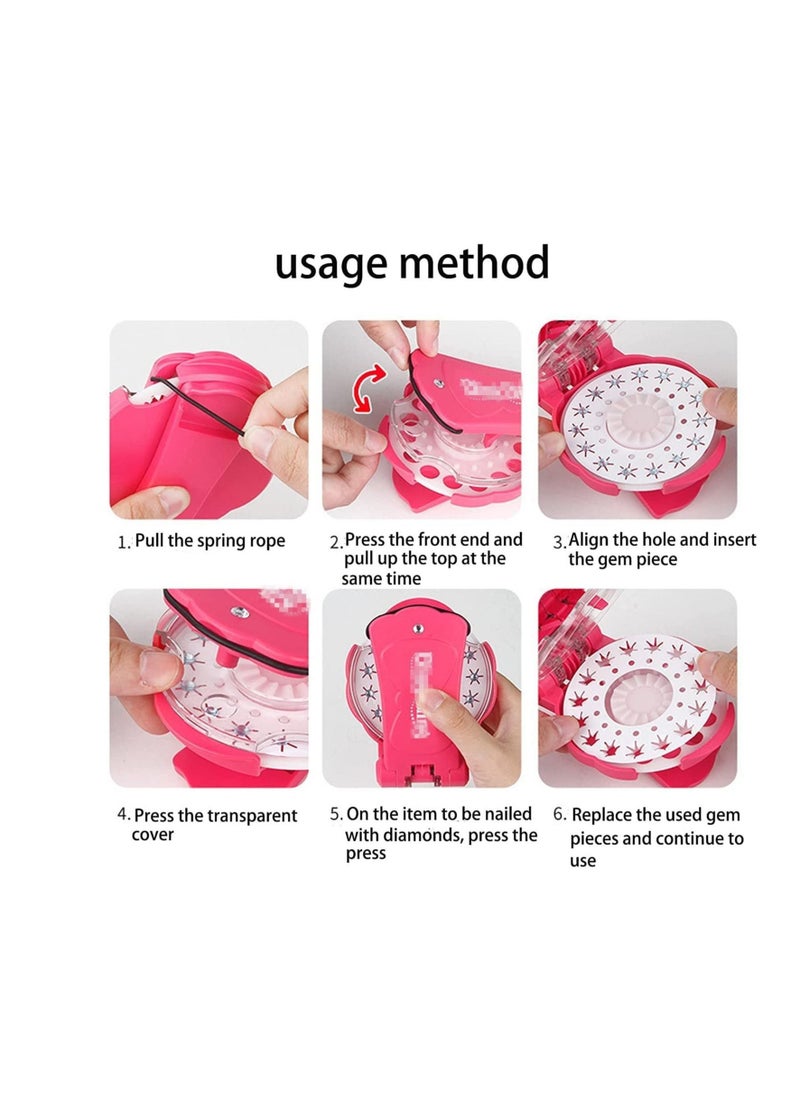 Generic - Hair Gem Stamper: Quick Hair Gem Applicator with 180 Glitter Gems Kit for Girls Teens 6+ Ages. Add Bling to Your Hair in Seconds with a Hair-Safe Styling Tool for Parties. - Image 1