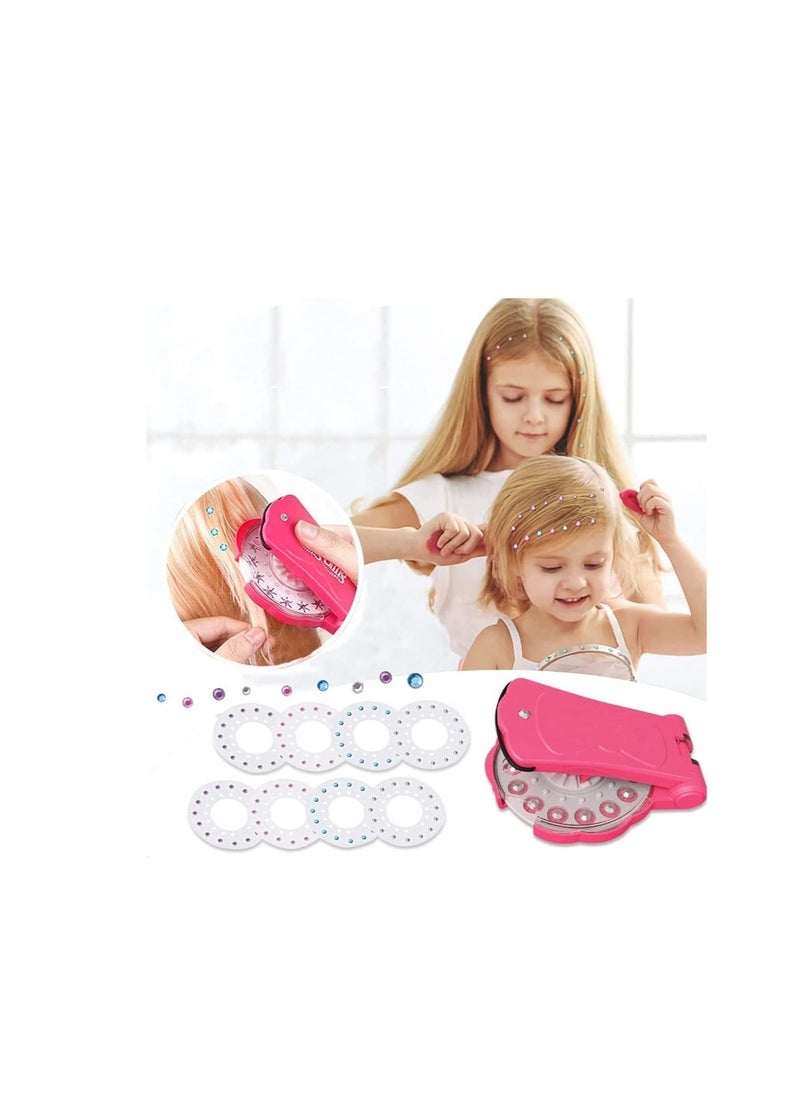 Generic - Hair Gem Stamper: Quick Hair Gem Applicator with 180 Glitter Gems Kit for Girls Teens 6+ Ages. Add Bling to Your Hair in Seconds with a Hair-Safe Styling Tool for Parties. - Image 1
