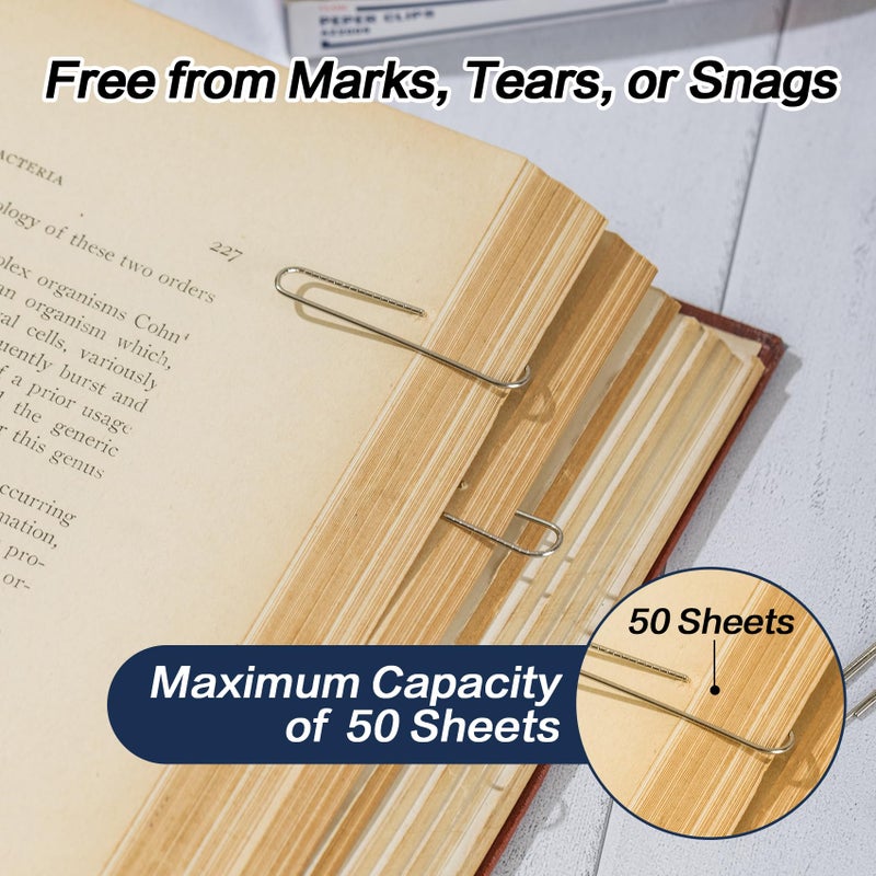Deli Jumbo Paper Clips Smooth, 300 Large Paper Clips, 3 Boxes of 100 Each, Silver - Image 3