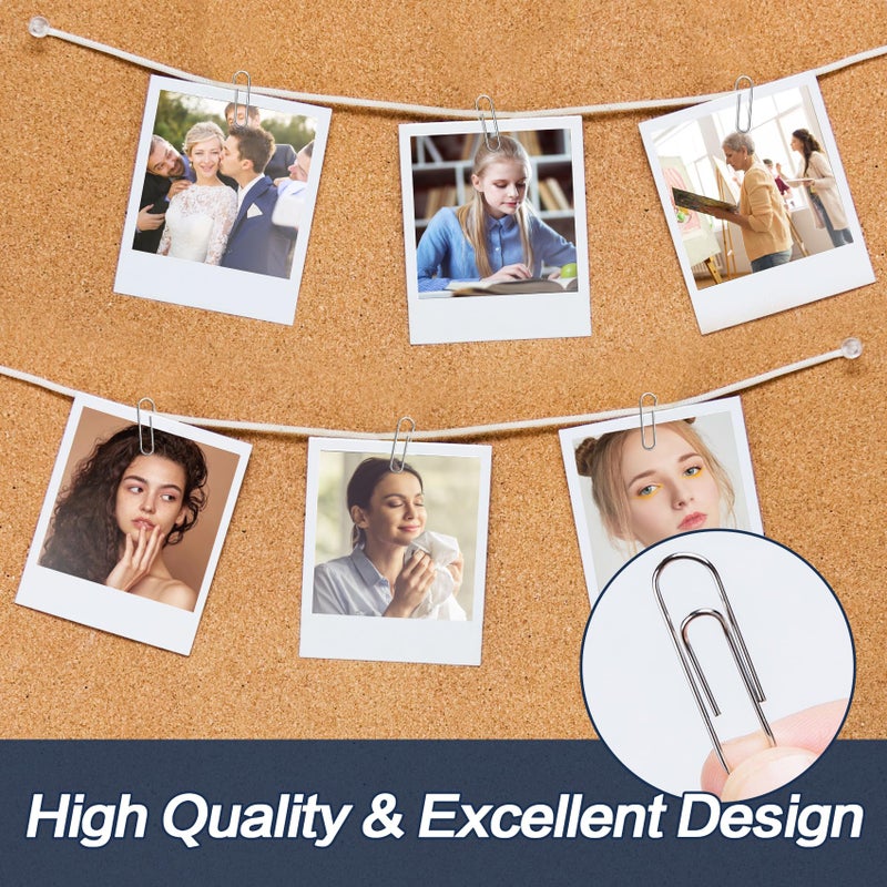 Deli Jumbo Paper Clips Smooth, 300 Large Paper Clips, 3 Boxes of 100 Each, Silver - Image 4