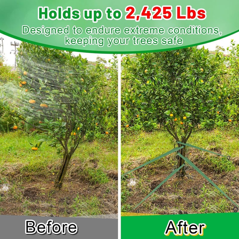 Biubee 2,425 Lbs Strength Tree Straps - 108FT Tree Tie Support Straps for Staking, Green Blend in with Landscaping for Guying Young Trees Straight and Storm Protection, for Outdoor Plants, 1" Wide - Image 3