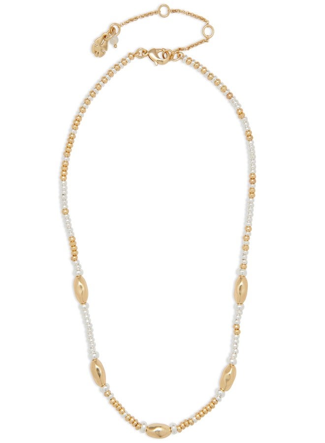 Lucky Brand Two Tone Beaded Collar Necklace, Silver, One Size - Image 2