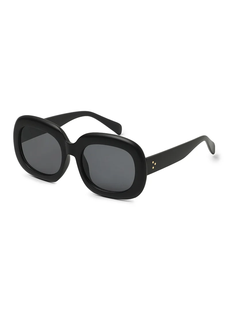 Haute Sauce Haute Sauce Women's The Airport Oversized Sunglasses For Casual Wear | One-Size | Onyx Black Polycarbonate Frame | Midnight Black Polarized Lens | Full Rim | Eyewear For Woman & Girls