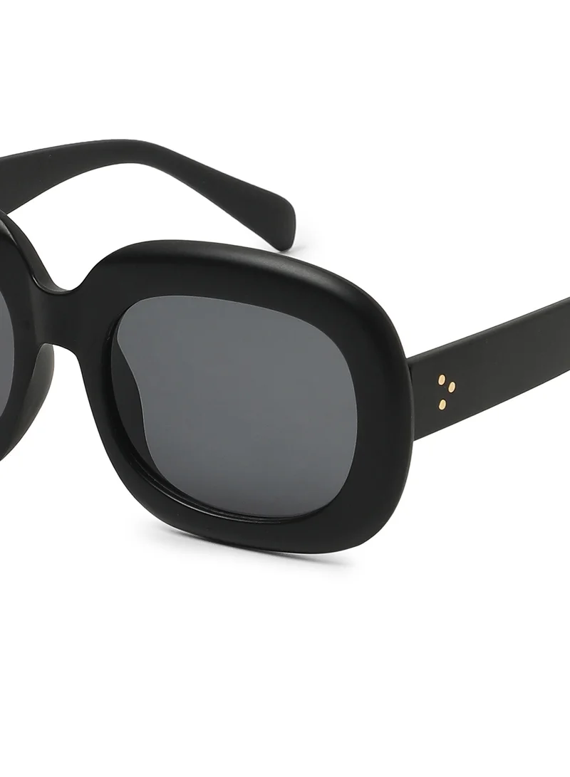 Haute Sauce Haute Sauce Women's The Airport Oversized Sunglasses For Casual Wear | One-Size | Onyx Black Polycarbonate Frame | Midnight Black Polarized Lens | Full Rim | Eyewear For Woman & Girls