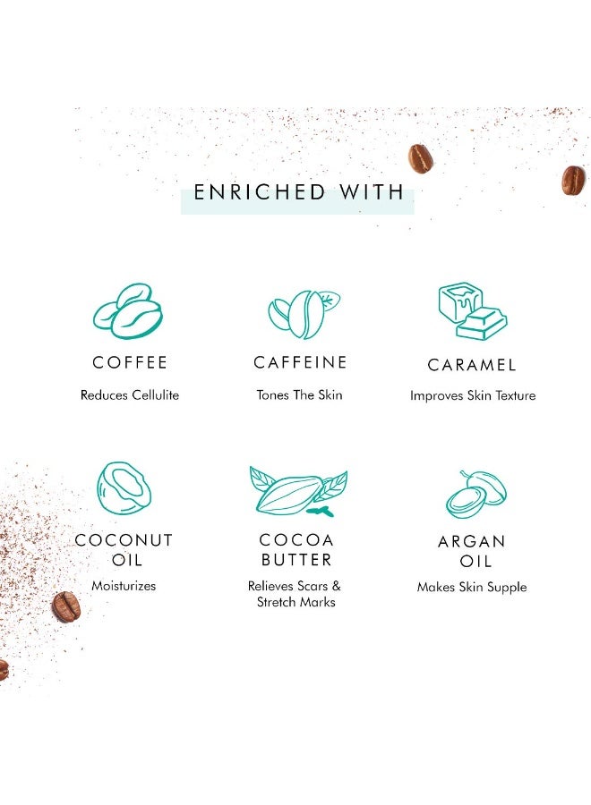 إم كافيين مجموعة تلميع الجسم من إم كافيين لتقشير البشرة وإزالة السمرة وترطيبها المكثف | مقشر الجسم بالقهوة وزبدة الجسم بالشوكولاتة لبشرة ناعمة وملساء | للرجال والنساء | جميع أنواع البشرة - Image 4