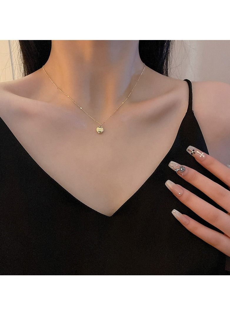 Satinior - Heart Pendant Gold Tone Plated Titanium and Steel Necklace - Image 1