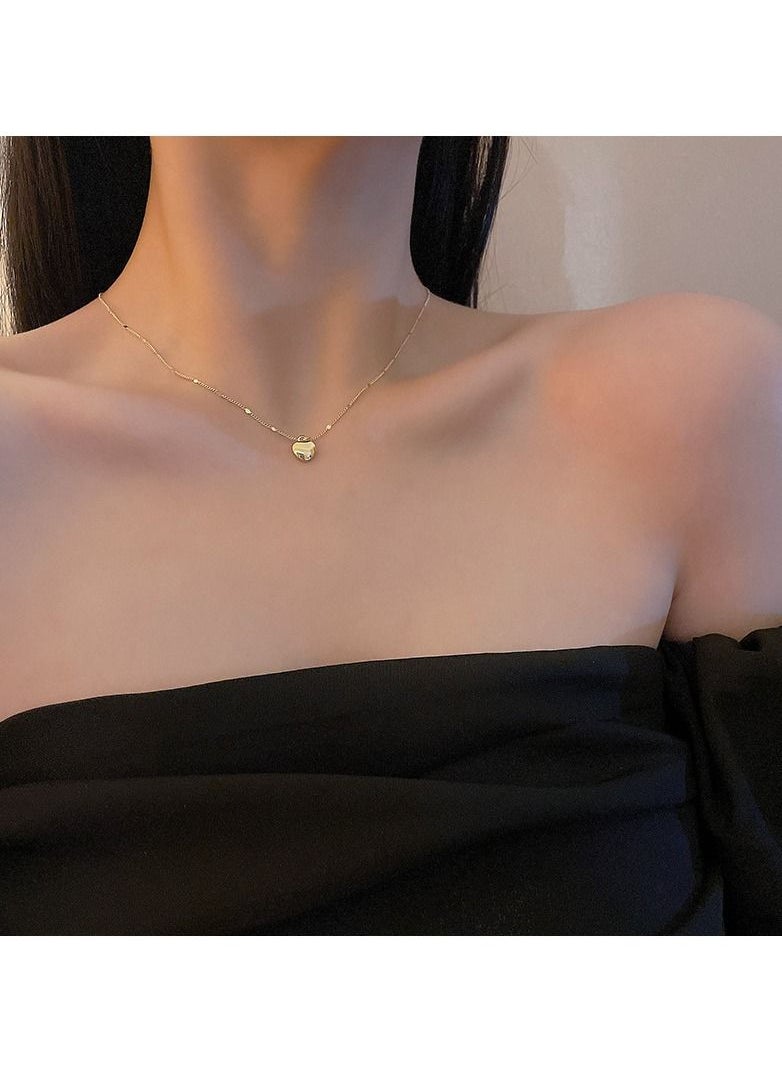 Satinior - Heart Pendant Gold Tone Plated Titanium and Steel Necklace - Image 1