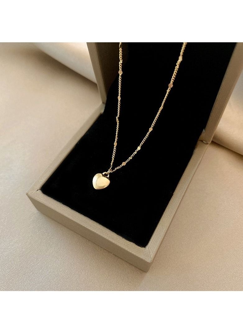 Satinior - Heart Pendant Gold Tone Plated Titanium and Steel Necklace - Image 1
