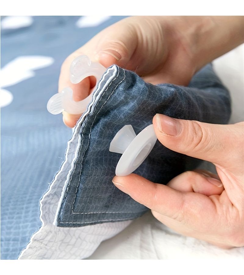 12 Pairs Quilt Corner Fasteners Safe Invisible Bed Sheet Fixers - Image 1