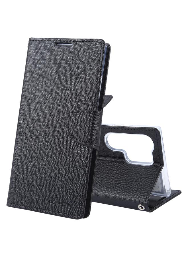 GOOSPERY Case For Samsung Galaxy S24 Ultra 5G FANCY DIARY Cross Texture Leather Phone Case - Image 1