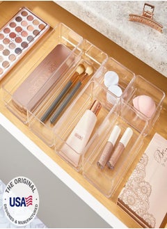 STORi STORi SimpleSort 6-Piece Stackable Clear Drawer Organizer Set | Multi-size Trays | Small Makeup Vanity Storage Bins and Office Desk Drawer Dividers | Made in USA  - Image 2