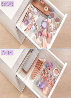 STORi STORi SimpleSort 6-Piece Stackable Clear Drawer Organizer Set | Multi-size Trays | Small Makeup Vanity Storage Bins and Office Desk Drawer Dividers | Made in USA  - Image 3