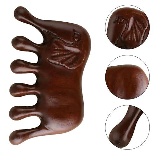 Fegor Natural Scalp Massage Comb (Elephant Comb) – Wide Tooth Gua Sha Hair Comb for Gentle Detangling, Scalp Therapy & Hair Growth – Anti-Static Comb for Men & Women – Pack of 1 - Image 3