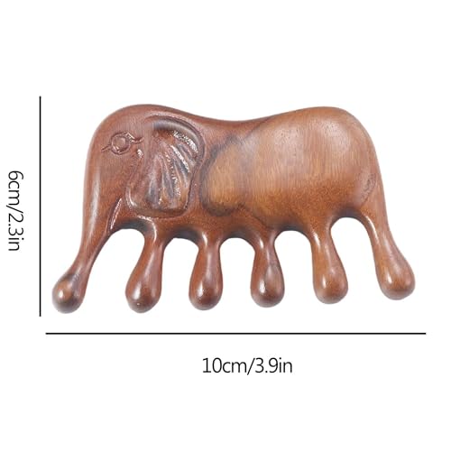 Fegor Natural Scalp Massage Comb (Elephant Comb) – Wide Tooth Gua Sha Hair Comb for Gentle Detangling, Scalp Therapy & Hair Growth – Anti-Static Comb for Men & Women – Pack of 1 - Image 2