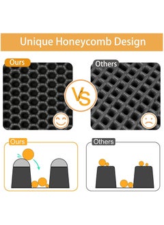 MileMelo Double Layer Design Waterproof Washable  Cat Litter Mat,Litter Trapping Mat for Cat Sand Litter Box Honeycomb Pet Bed Black 30*45cm  - Image 4