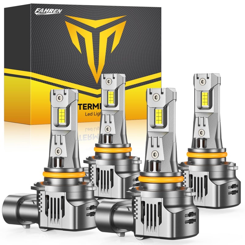 FAHREN 9005 9006 Fog Light Bulbs, 120000LM 6500K Cool White, 1000% Brighter, 16PCS CSP Chips, CANBUS Ready, 1:1 Halogen Size, Plug and Play, IP68 Waterproof, Pack of 4 - Image 1