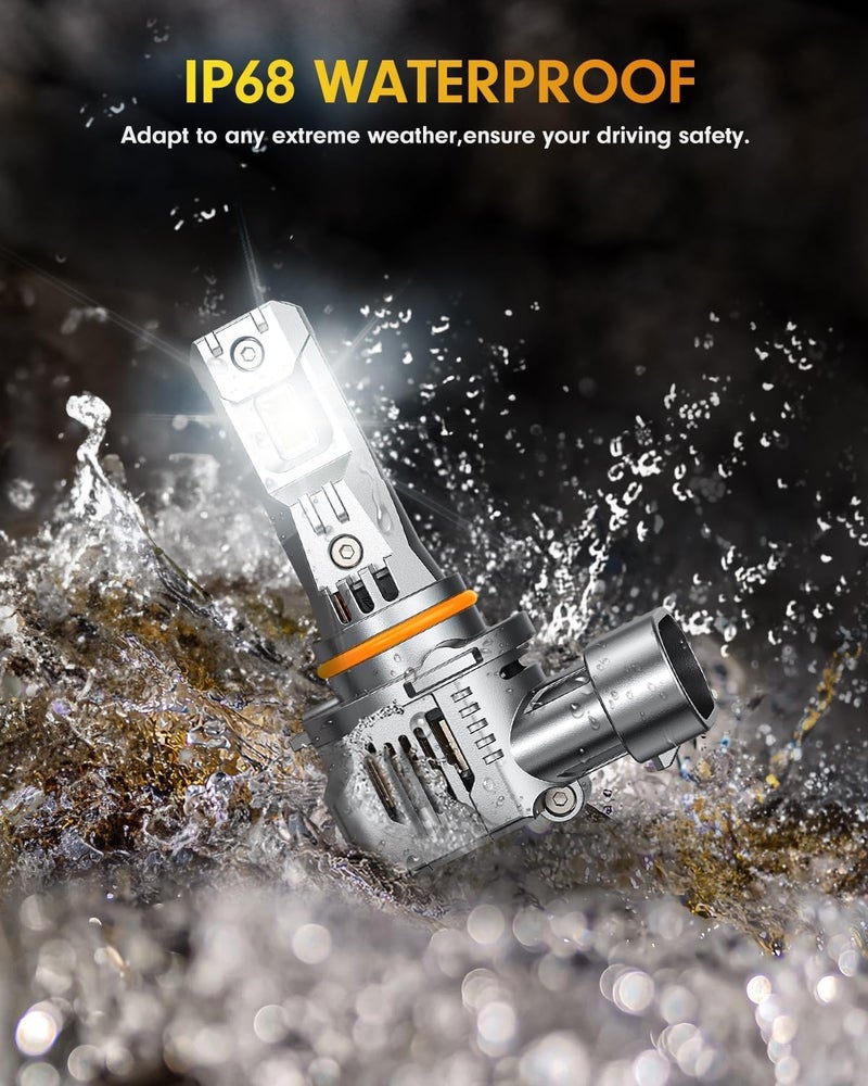 FAHREN 9005 9006 Fog Light Bulbs, 120000LM 6500K Cool White, 1000% Brighter, 16PCS CSP Chips, CANBUS Ready, 1:1 Halogen Size, Plug and Play, IP68 Waterproof, Pack of 4 - Image 4