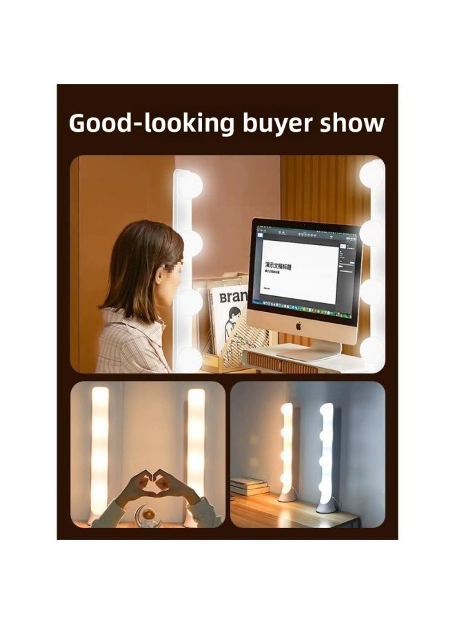 General - Anchor Double Row Light Supplementing Light Face Beauty Light Soft Light Desktop Studio LED Portable Free Shipping-Specifications:【pure White】 Single Row Integrated 4 Lights (three-color Stepless Di - Image 1