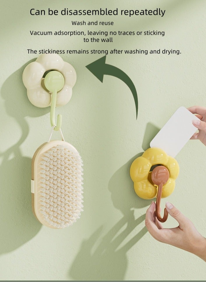 Flower suction cup hook without punching, strong load-bearing, traceless vacuum wall, kitchen, bathroom, toilet wall - Image 5