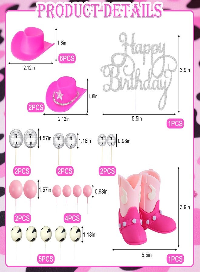 Knana 27Pcs Cowgirl Cake Topper Disco Cowgirl Party Cake Decorations with Cowgirl Hat Cowgirl Boots for Cowgirl Baby Shower Birthday Party Favors - Image 2
