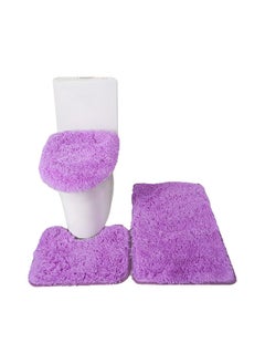 3PCS Bath Mat Toilet Lid Cover U-Shaped Rug Non Slip Soft Floor Rug Water Absorbent Solid Door Mat Bathroom Rug Carpet Seat Cover Rug Set