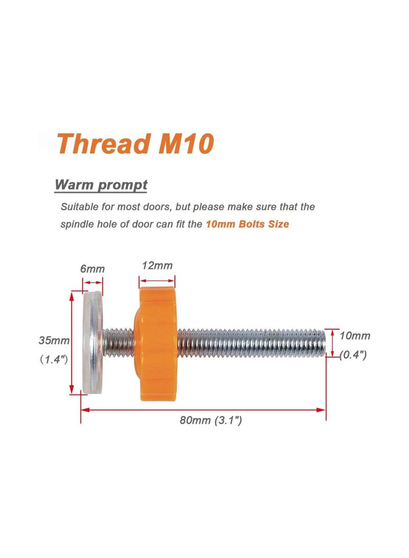 Rongrong 4 Packs Pressure Mounted Baby Gates Threaded Spindle Rods, Walk Thru Gates Accessory M10 x 10MM Screw Bolts Kit for Baby Gates Stair Gates Dog Gate Pet Gates (Orange)