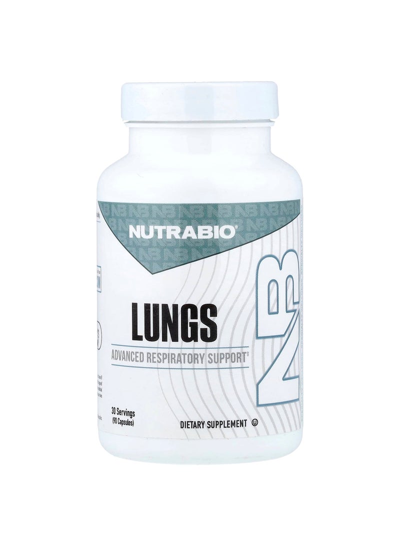 NutraBio Lungs, 90 Capsules