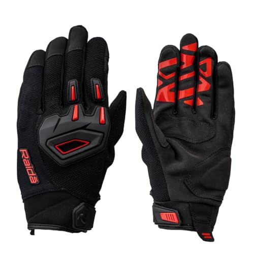 Raida Avantur 2.0 Motorcycle Gloves | Vegan Friendly | Enhanced Knuckle Protection | Touchscreen Compatible | Lightweight & Comfortable | Ideal for Daily Commute & Weekend Rides (Red, M) - Image 1