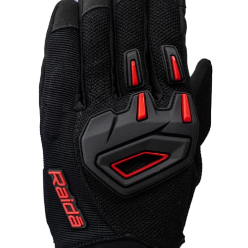 Raida Avantur 2.0 Motorcycle Gloves | Vegan Friendly | Enhanced Knuckle Protection | Touchscreen Compatible | Lightweight & Comfortable | Ideal for Daily Commute & Weekend Rides (Red, M) - Image 2