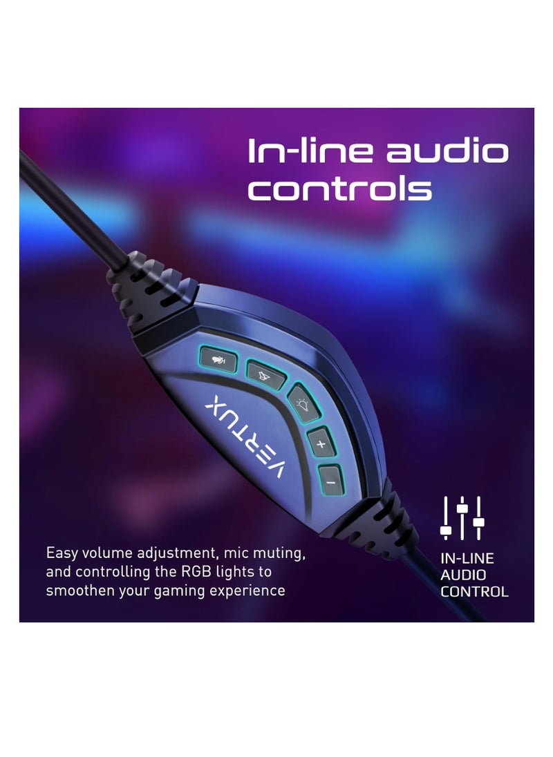 VERTUX - Vertux Sirius Gaming Lumiflux™ Headset: High Performance 7.1 Stereo Sound With Microphone - Image 1
