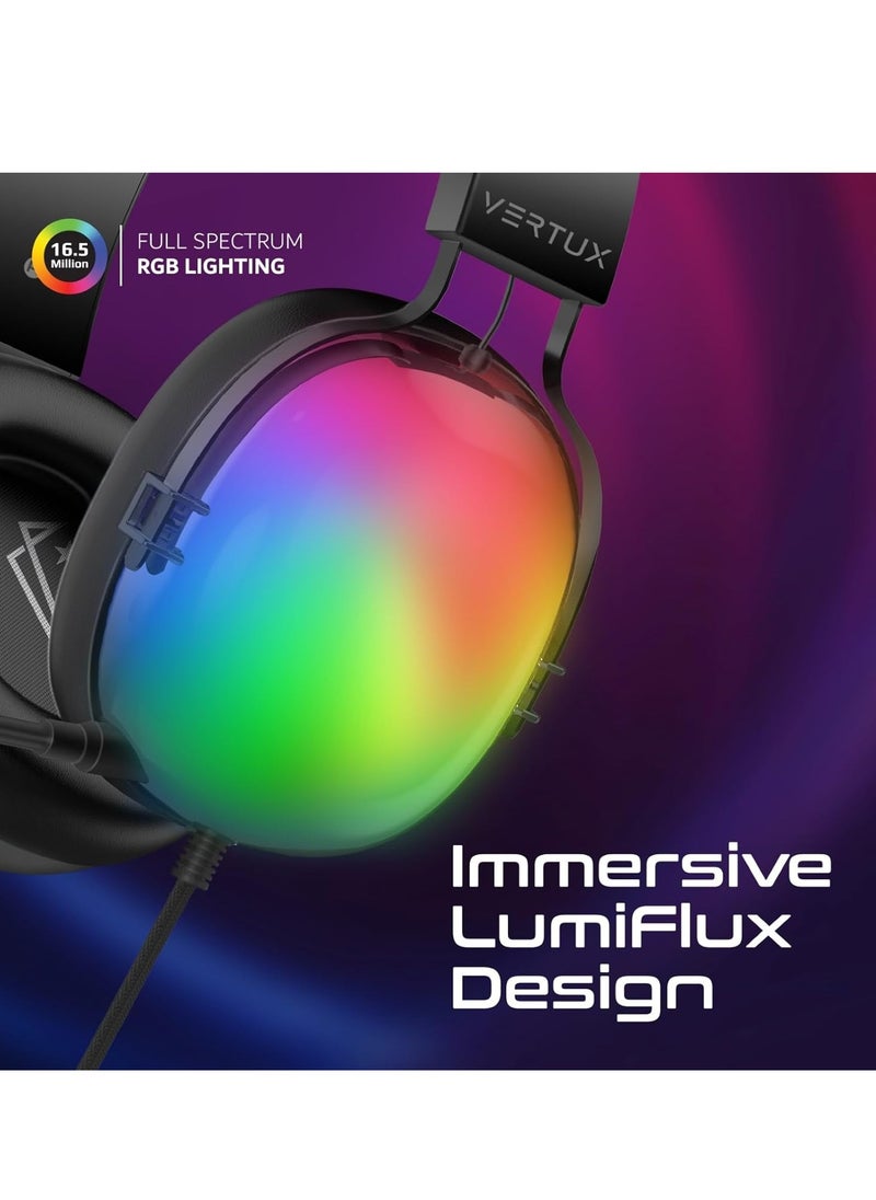 VERTUX - Vertux Sirius Gaming Lumiflux™ Headset: High Performance 7.1 Stereo Sound With Microphone - Image 1