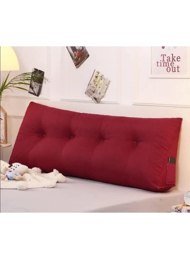 Large Bolster Triangular Backrest Positioning Support Pillow (Deep Red)  - Image 1