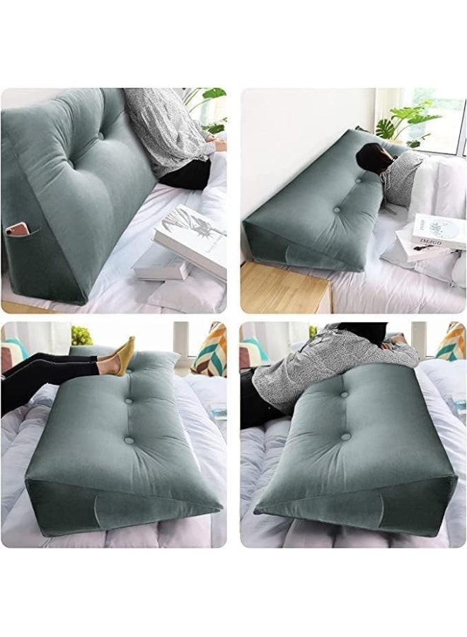 Large Bolster Triangular Backrest Positioning Support Pillow (Deep Red)  - Image 3