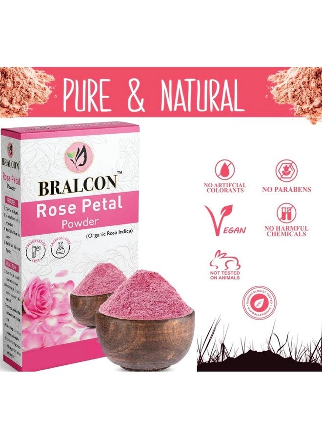 BRALCON Organic Rose Petal Powder - 100g | Rosa indica for Facial & Skin Care| 100% Pure & Natural Rose Powder for Tanning & Glowing Skin| Skin Whitening Face Pack | Face Mask - Image 4