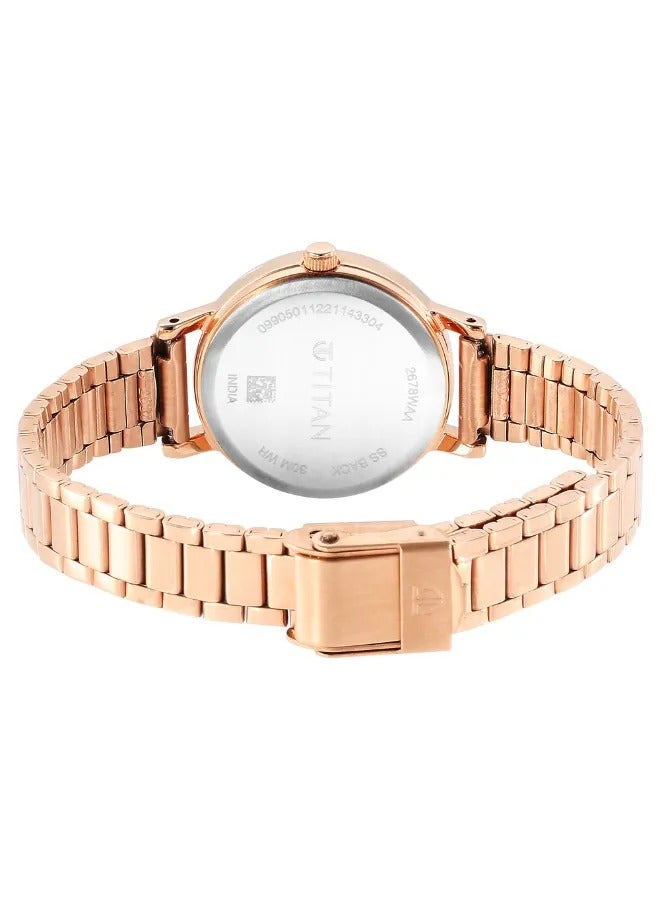 TITAN Women's Analog Round Shape Stainless Steel Wrist Watch - 2678WM01 - 34.6 Mm  - Image 5