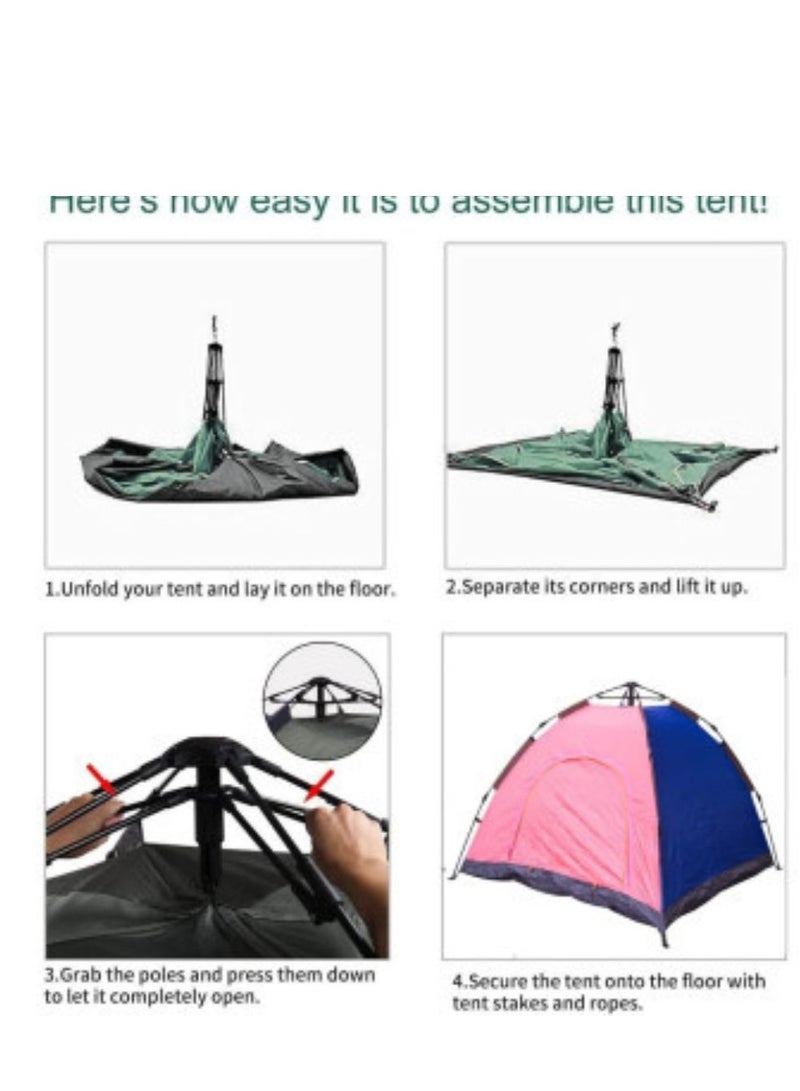 Spall 3-Person Camping Automatic Instant Pop-Up Tent with Folding Chair & Football – Complete Outdoor Kit - Image 5