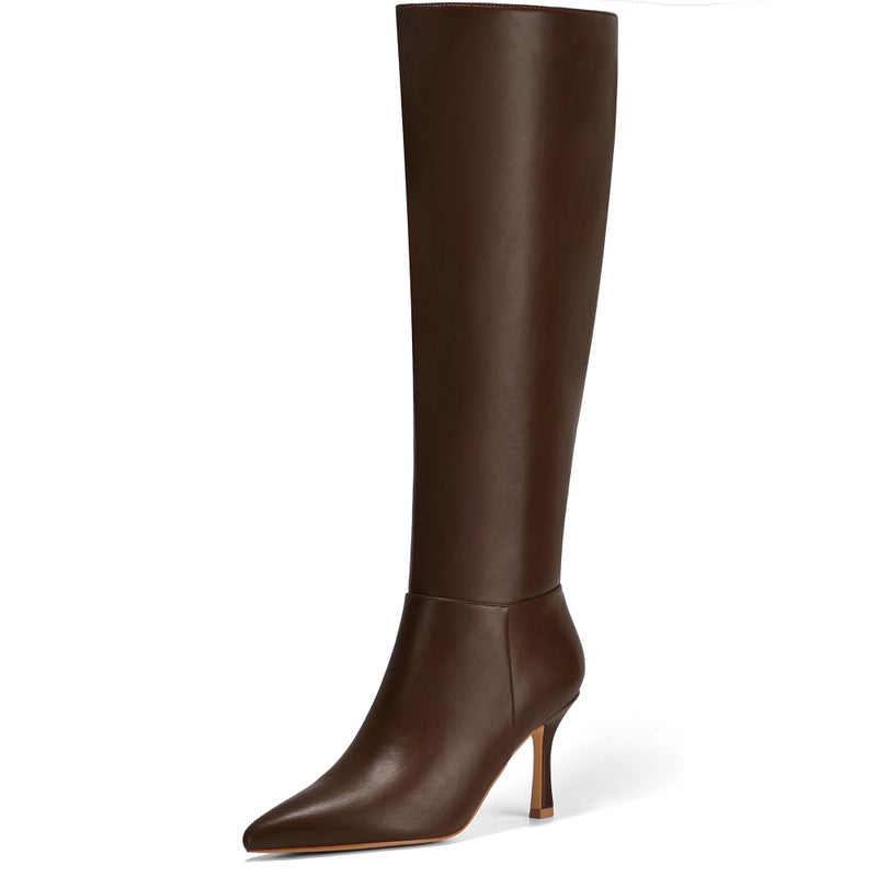 Vipost 3.3-inch Kitten Heel Boots for Women, Knee High Pointed Toe Boots for Women, Tall Long Boot Side Zipper, Fall Winter Fasion 2025 - Image 1
