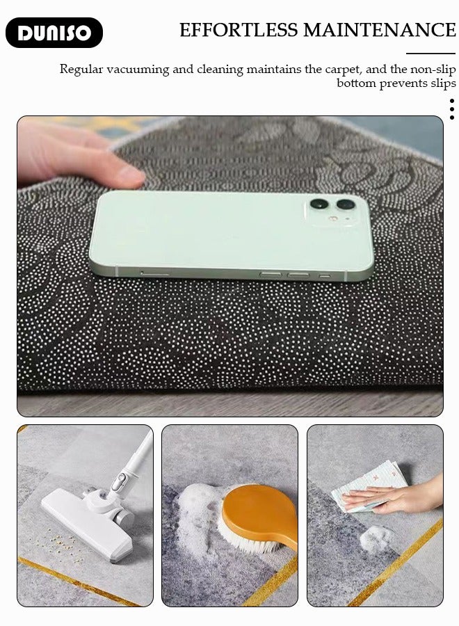 DUNISO Non Slip Large Area Rug, Washable Living Room Rugs, Soft Handfeel Stain Resistant Carpet, Modern Style Decorative Bedroom Area Rugs, Rectangular Rugs for Coffee Table Sofa Blanket Indoor Kids Home Decorative Floor Mat - Image 2