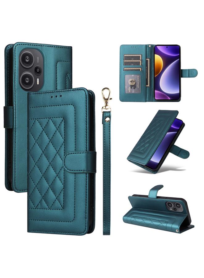 The Bros Case For Xiaomi Poco F5 Diamond Lattice Leather Flip Phone Case