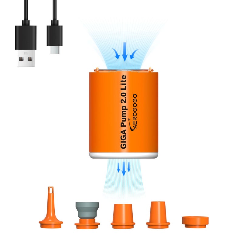 GIGA PUMP Air Pump for Inflatables,4.5kPa Portable Air Pump 1300mah Battery Rechargeable, Mini Air Balloon Pump, Inflator/Deflator for air Mattress Bed,Pool Floats, Vacuum Storage Bagsï¼ˆNo Lightï¼‰ - Image 1