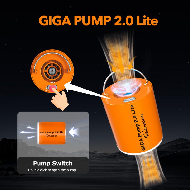 GIGA PUMP Air Pump for Inflatables,4.5kPa Portable Air Pump 1300mah Battery Rechargeable, Mini Air Balloon Pump, Inflator/Deflator for air Mattress Bed,Pool Floats, Vacuum Storage Bagsï¼ˆNo Lightï¼‰ - Image 3