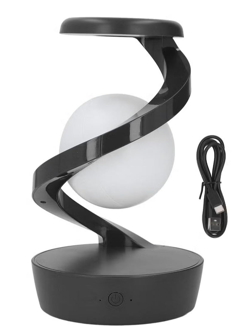 TIGER Modern Spiral Bedside Lamp with Innovative 3D Visual Levitation Ball LED Light -- Stylish Night Light for Bedroom, Living Room, or Office, Sleek Gray Design, Perfect for Home Decor and Relaxation, Energy-Efficient and Eye-Catching LED Table Lamp  - Image 1
