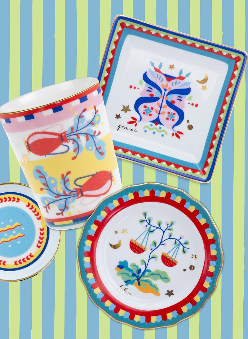 Baci milano Porcelain Cup with Lid/Saucer – Aquarius (Ø 9 cm, H 12 cm) - Image 3